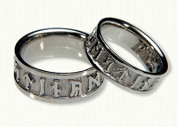 14kt White Gold 'Destiny' Celtic Runes Bands