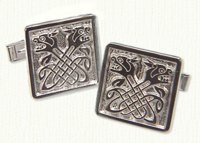 Double Celtic Dragon Knot Celtic Cuff Links