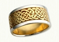 14kt Two Tone Wide Double Knot Wedding Band