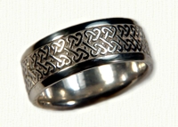 14KW Double Heart Knot Celtic Wedding Rings