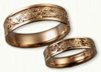 18KY Dragon & Celtic Cat Wedding Ring