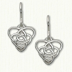 Celtic Double Heart Knot Earrings on French Wires