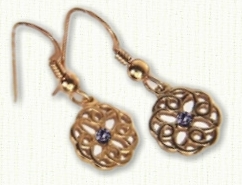 Michelle Knot Earrings with Lavendar CZ
