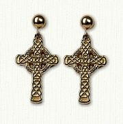 Sculpted Murphy Knot Cross Earrings