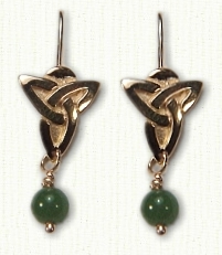 Triangle Earrings with Dangling Beads 