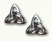 Pierced Triangle Knot Stud Earrings