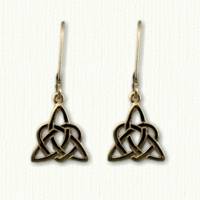 Triangle Knot & Heart Dangle Earrings