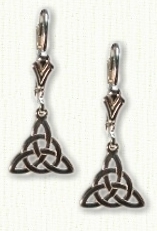 Triangle Knot & Circle Dangle Earrings