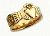 14kt yellow gold 'Eternalove' Claddagh Bands