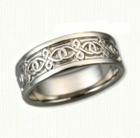 14kt White Gold Celtic Figure 8 Wedding Band 