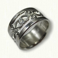 Sterling Silver Celtic Figure 8 Knot Wedding Band - 10 mm width 