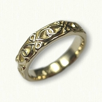 14kt Yellow Gold Celtic Figure 8 Knot Wedding Band - narrow- straight edges 