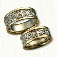 Custom 14kt Two Tone Celtic Cross and Foxcroft Band 