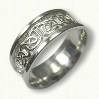 Sterling Silver Celtic Foxcroft Wedding Band - 8.0 mm width