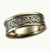 Celtic Foxcroft Wedding Band -Two Tone Gold 