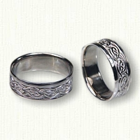 14kt White Gold Stretched Celtic Galway Knot