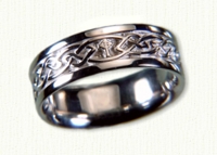 14KW Celtic Glasgow Knot & Cross Wedding Band