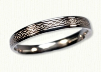 Narrow 14KW Glasgow Knot Wedding Rings 