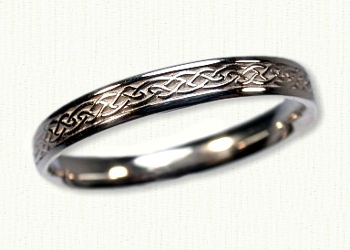 Narrow 14KW Glasgow Knot Wedding Rings