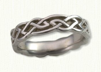 14KW Sculpted Glasgow Knot Wedding Bands