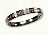 14KW Narrow Greystone Knot Wedding Band