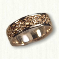 18kt Yellow Gold Celtic Twin Heart Wedding Band