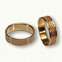 14kt Yellow Gold Celtic Hillsborough Wedding Band Set