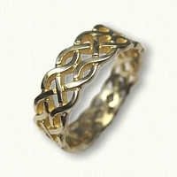 14kt Yellow Gold Celtic Hillsborough Knot Band - pierced & sculpted