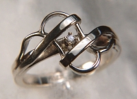 Handmade Woven Knot Ring with.03ct diamond