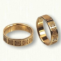 14kt Yellow Gold Celtic Michelle Knot Wedding Band Set