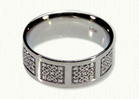 14kt white gold Intricate 3 Point Knot Band