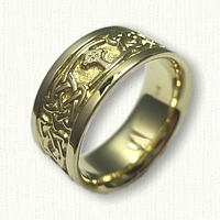 18kt Yellow Gold Celtic Kenmare Knot with Cross Wedding Band