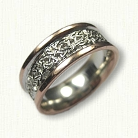 14kt Two Tone Celtic Kenmare Wedding Band