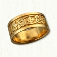 14kt Celtic Kenmare Knot Wedding Band with Elsinore Cross  