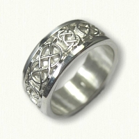 Sterling Silver Celtic Kinloss & Murphy Knot Wedding Band- 8.0 mm width 