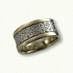 14kt Two Tone Celtic Lensiedel Knot Wedding Band 