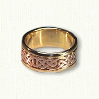 14kt Rose and Yellow Gold Lindesfarne Knot Wedding Band 