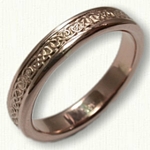 Narrow Lindesfarne Knot wedding band (with  narrow rails)-14kt Rose Gold