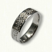 14kt White Gold Celtic Lindesfarne Knot Band