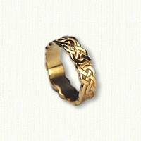 14kt Yellow Gold Sculpted Celtic Lindesfarne Knot Wedding Band 