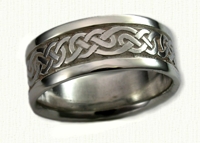 14kt white gold Lindesfarne Knot Wedding Bands