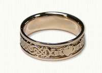 14KY Lindesfarne Claddagh Wedding Band