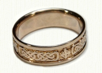 Celtic Lindesfarne Knot and Cross Wedding Band