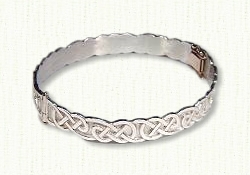 Hinged Lindesfarne Knot Bangle Bracelet