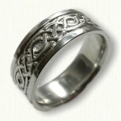 Sterling Silver Celtic Longford Knot Band - 8 mm width 