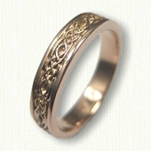 14kt Rose Gold Celtic Longford Knot Wedding Band - 4.0 mm width  