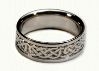 14kt white gold Loose Knot Celtic wedding bands