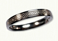 14kt white gold Narrow Loose Knot Celtic Wedding Bands 