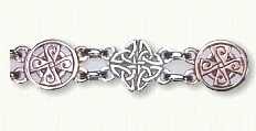 Celtic Love Knot and Cross Bracelet in rose gold and silver