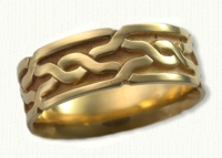 18kt yellow gold Celtic Sculpted Lucknow Knot Wedding Ban